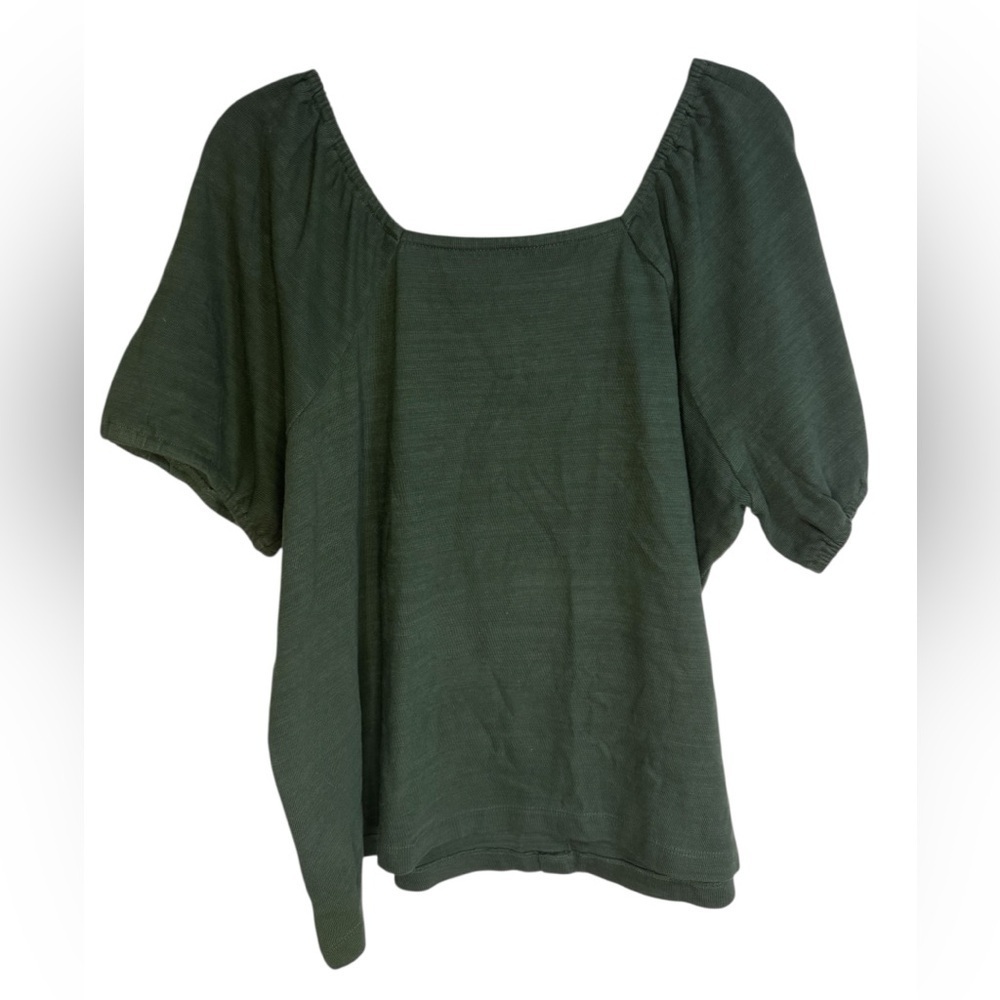 Lane Bryant Green Off The Shoulder Button Up Blouse - 22/24 - Picture 2 of 6